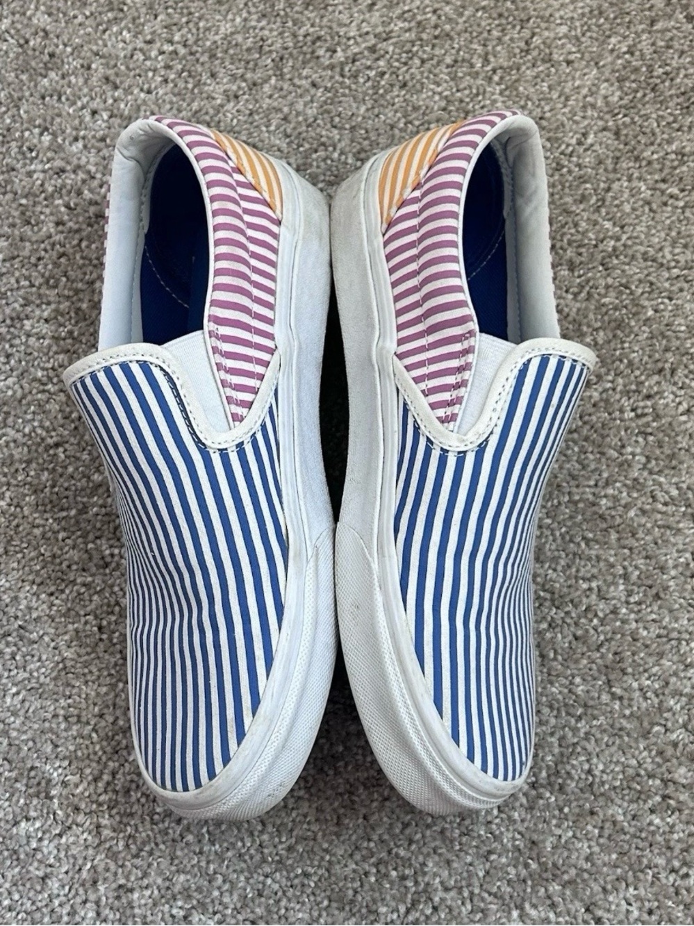 Vans Classic Slip-On Deck Club Multi Stripe Shoes Women’s 8 Men’s 6.5 - Picture 6 of 9
